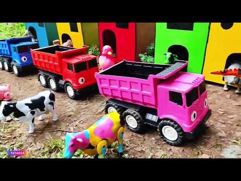 MOBIL TRUK WARNA WARNI ANGKUT HEWAN LUCU LUCU !! BIKIN GEMES