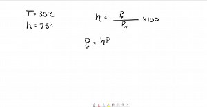 (I) What is the partial pressure of water vapor at 30^if the humidity is 75%? | Numerade