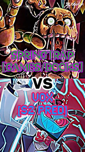 Springtrap Vs Vox #halloween #fivenightsatfreddys #hazbinhotel #vsbattle #1v1