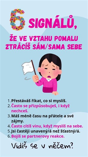 😔6 signálů, že ve vztahu pomalu ztrácíš sám/sama sebe.🗣️ #vztahy #autenticita #ztratasamasebe