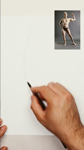 A simple line of action. Daily practice 30sec poses. #figuredrawing #lifedrawing #gesturedrawing