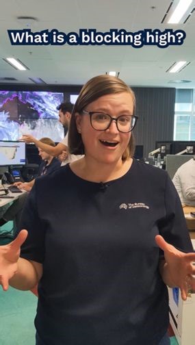 Has your local forecast been similar each day over the past few weeks? 🤔 A blocking high is mostly the cause. The weather system has created "a block" in the usual flow of weather across much of Australia. So, what is a blocking high? Watch senior meteorologists Miriam and Angus explain how they work. | Bureau of Meteorology