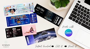 Digital Concert Ticket Templates. Editable on Canva. Fast & Easy. Surprise Gift Ticket. - Etsy
