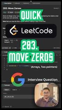 Move Zeros - Leetcode 283 - Javascript (Quick)