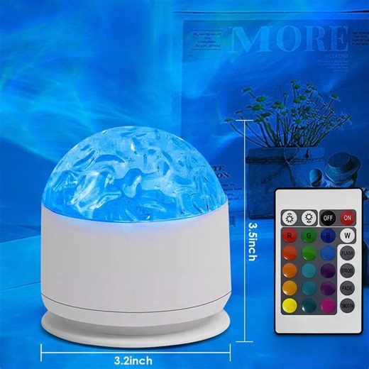 Ocean Wave & 3D Water Ripple Projector Light，Star Projector with Remote Control for Bedroom Decoration, Party,Star Night Light Romantic Mood Lighting Effects