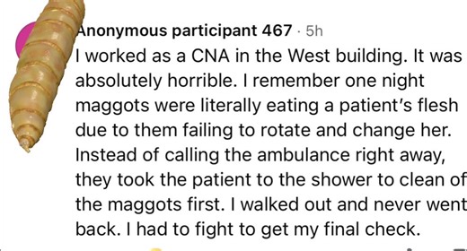 🚨🚨EMPLOYEE REPORTS MAGGOTS EATING RESIDENTS FLESH!! COLUMBUS WEST CAMPUS!! | Facebook