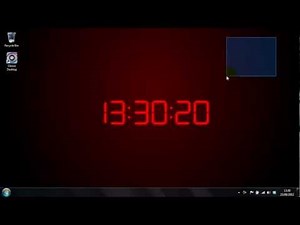 Red Digital Clock Desktop Wallpaper