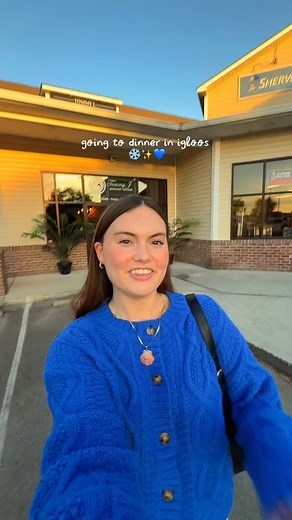 46 reactions · 3 comments | dinner in igloos in my favorite beach town?! ❄️ #christmas #beach #topsailisland @cowfinbargrill @lulus sweater | Michaela Arnone | Facebook