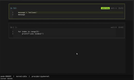 Damn I am vibecoding something that's gonna help me so much to produce tutorial content fasteropentui + ipykernel + vim motions + ffmpegA jupyter notebook directly in my terminal that will auto run code and create an mp4 from... No need for me to physically screen record anymore after this!