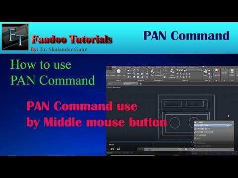 AutoCAD-Tutorial For Beginners: 07 How to use PAN Command | PAN Command By Use Of Mouse Wheel Button
