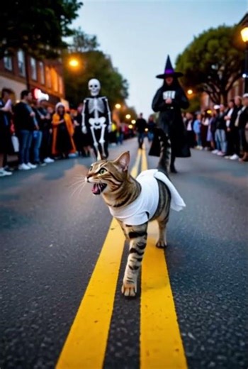 🎃The Mummy Cat’s Spooky Halloween Stroll! 👻🐱#Halloween