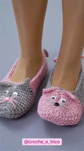 Pantufas de tricô super fofas tutorial #tricot #crochet #crochetersoftiktok #crochettutorial