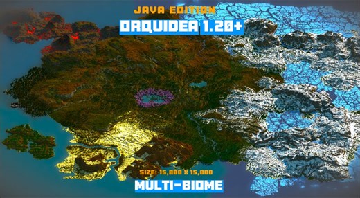 🌟Orquídea 1.20 ⚔️ 15,000 x 15,000 Height Limit: 512❄️Survival Friendly/MMORPG-Focused🌟Java Edition ✅ Minecraft Map