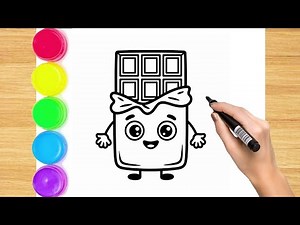 "Cute Chocolate Bar Drawing for Kids 🍫🎨 | Easy and Fun Art!"
