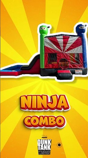Ninja Waterslide Combo (Wet/Dry) | Bounce House + Slide + Splash Pool Rental | Flint, MI