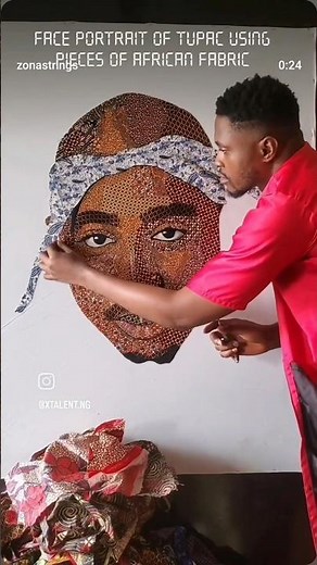 Tupac Portrait from African Print Fabric by: @zonastrings #art #xtalentng #textileart #africanart