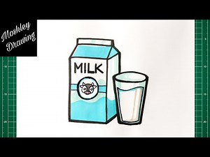 How to Draw a Glass of Milk and Milk Box