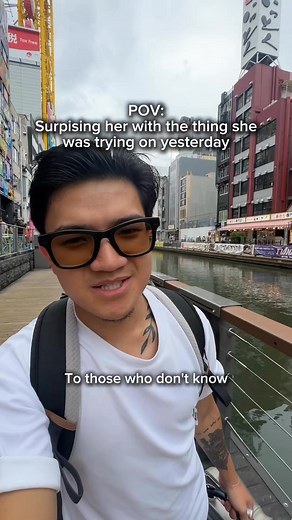 She didn’t buy anything for herself in Japan, so I surprised her this. #couple #Japan #Osaka | Jem and Jec in Canada