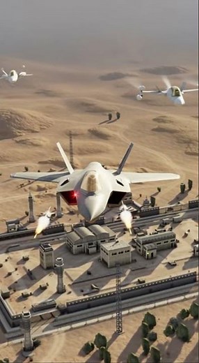 Precision Strike: Three Jets Annihilate Enemy Fortress in Epic Air Assault 💥✈️