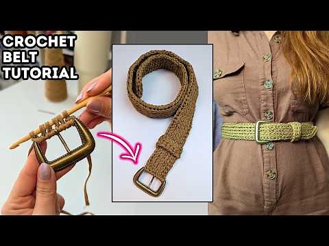 Crochet Belt Tutorial - How to Crochet a Belt - Tunisian Crochet Belt