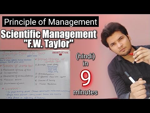 Scientific Management FW taylor in hindi || Principle of Management || Akant Pathak || BCA MCA BBA