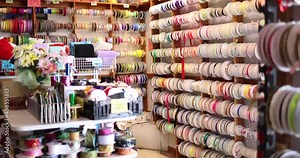 Ribbons, trim, and spools of lace for any sewing or craft project