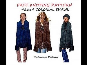 KNIT SHAWL PATTERN, rectangle shawl, #2684, free pattern