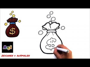 How to draw a Money Bag ❄️ Bag of Money draw and color step by step with Agi ❄️ [Easy]