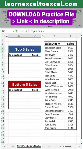 Excel Pro Tricks: Extract Top and Bottom N values using Excel Advanced Filter tool based on Formula #office #exceltutorials #exceltips #learnexcel #Excel #office365 #exceltricks #exceltraining #spreadsheet #excel365 #excelformula #exceltipsandtricks #officetips #tutorial #guide | Learn Excel to excel