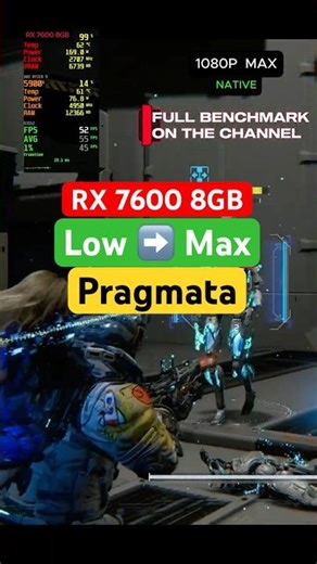 Pragmata 1080p Native | RX 7600 8GB Low to Max 🔥