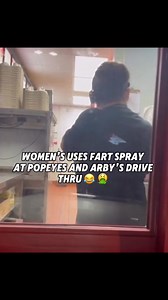 Woman uses fart spray at Arby's and Popeyes drive thru.. 😂😂 #hilarious #reactionvideo | LaMarcus Antonio
