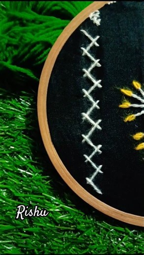 beautiful threads embroidery line design tutorial 😍🪡 #handbroidery #stitching #needlework #threadart