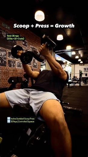 Incline Dumbbell Scoop Press 🔥 Upper Chest Control