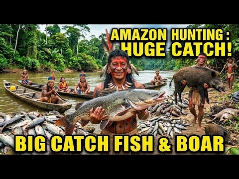 A Bountiful Day of Hunting in the Amazon Rainforest by Indigenous People