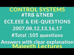 CONTROL SYSTEM ALL PREVIOUS YEARS TRB TNEB QUESTIONS