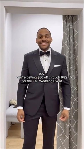 $80 off Wedding Tuxedos & Suits through June 29th, 2026!