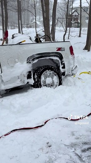 Snowplowing in Blizzard 2026: Chevy Silverado Fisher Plow