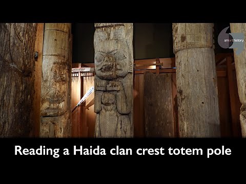 Reading a Haida clan crest totem pole
