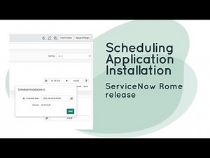 Scheduling Plugins/Application Installation | ServiceNow | Rome Release