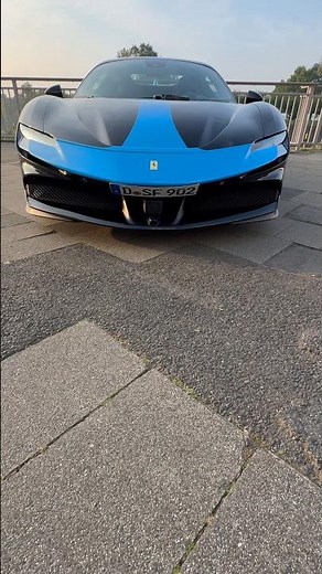 Insane Black Ferrari SF90 Stradale with Blue Wheels in Düsseldorf! 🔥