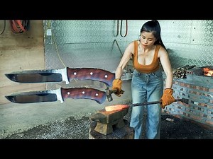 Forging & Heat Treatment of a Blacksmith Knife in the Forge – Knife Making Process | Female Maker