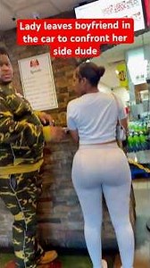 Lady leaves #boyfriend in car to #confront her #side dude