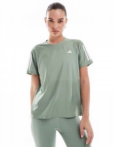 adidas Running Own The Run t-shirt in silver green | ASOS