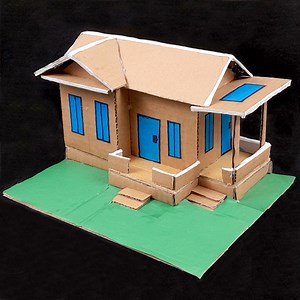 9.7K views · 386 reactions | Cardboard House Model Making | How To Make Miniature House From Cardboard | Rana Craft | Facebook
