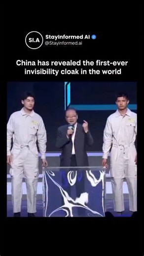 Stay Informed AI on Instagram: "China’s InvisDefense is an experimental “invisibility cloak” created by a team of students at Wuhan University that can hide people from AI-powered surveillance cameras. The cloak works in two ways: during the day, it uses a specially designed pattern that confuses computer vision systems, making it hard for AI to recognize the wearer as a human. At night, it manipulates heat signatures so that thermal cameras see misleading temperatures instead of a clear human o