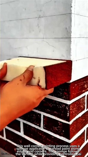 Wall Corner Painting Work Tool Using Sponge Applicator #worktool