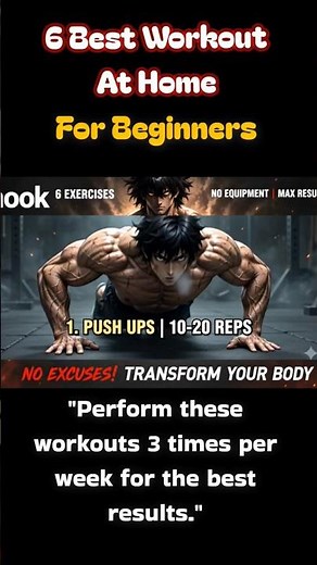 6 Best Home Workouts for Beginners 💪 Build Muscle Fast | No Equipment #shorts