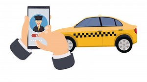 Calling a taxi car on a mobile phone. An application for calling a taxi on a smartphone.