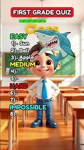 First Grade Quiz: Can Guess These Easy Questions? 🧐 #quiz #shorts #viralshorts #ytshorts