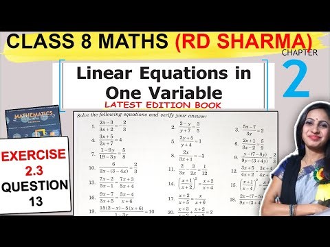 Class 8 Maths RD Sharma Solutions | Exercise 2.3 Question 13 Solution Chapter 2 Linear Equations
